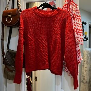 Red knit sweater